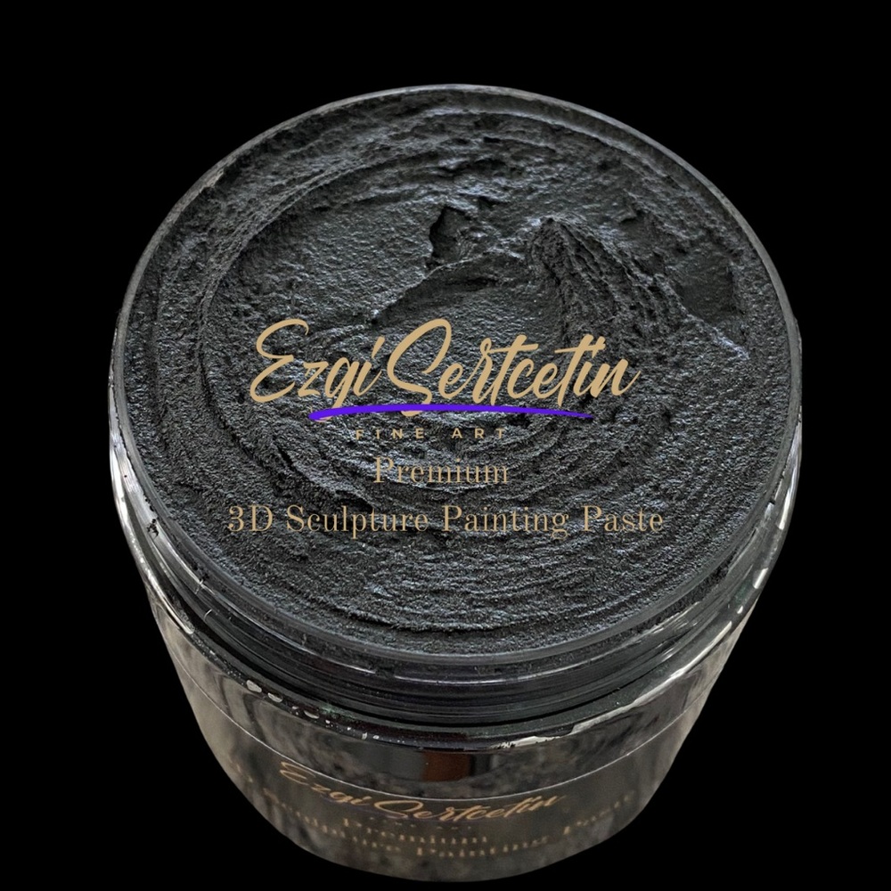 Premium 3 D sculpture painting paste blackModeling paste  decorative plaste6oz